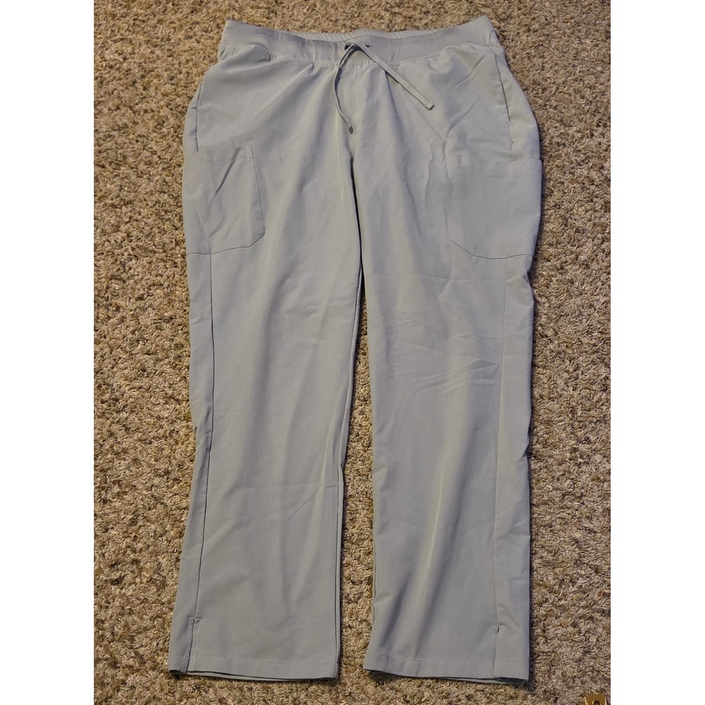 Mandala Straight Leg Scrub Pants Women's Size XL Gray Spandex Blend